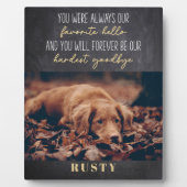 Favoriete Hallo Hardste Vaarwel Huisdier Herdenkin Fotoplaat (Voorkant)