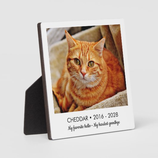 Favoriete Hallo Hardste Vaarwel Huisdier Herdenkin Fotoplaat (Voorkant)