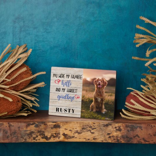 Favoriete Hallo Hardste Vaarwel Huisdier Herdenkin Fotoplaat (Zijkant)