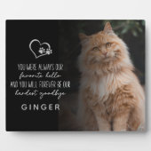 Favoriete Hallo Hardste Vaarwel Kat Herdenking Fotoplaat (Voorkant)