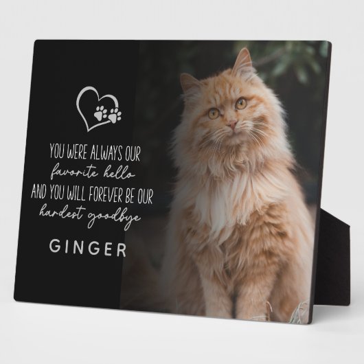 Favoriete Hallo Hardste Vaarwel Kat Herdenking Fotoplaat (Zijkant)