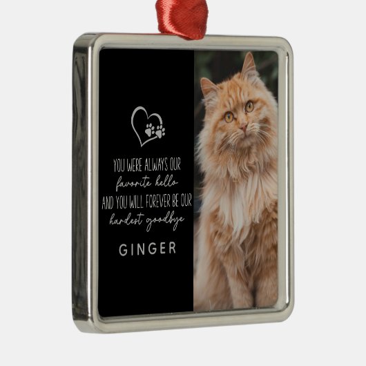 Favoriete Hallo Hardste Vaarwel Kat Herdenking Metalen Ornament (Rechts)