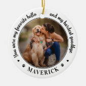 Favoriete Hallo Persoonlijke foto Dog Memorial Keramisch Ornament (Voorkant)