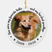 Favoriete Hallo Persoonlijke foto Dog Memorial Keramisch Ornament (Achterkant)