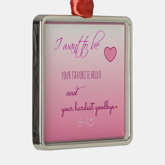 "Favoriete Hallo" Uitdrukking van liefde Metalen Ornament (Rechts)