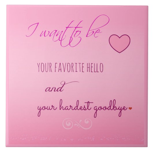 "Favoriete Hallo" Valentijnsdag Cadeel Tegeltje (Voorkant)