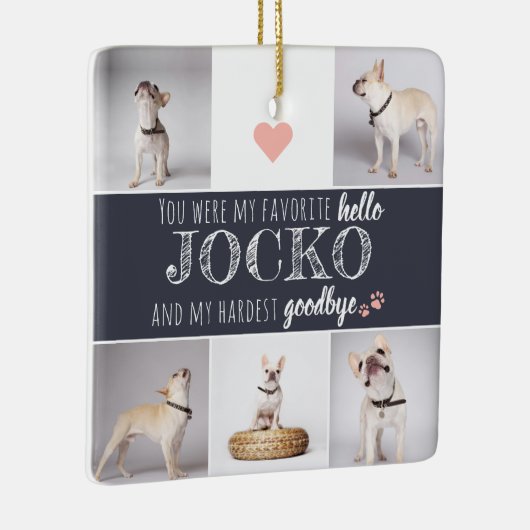 Favoriete herdenkingssteen met tekst Hello (Hallo) Keramisch Ornament (Rechts)