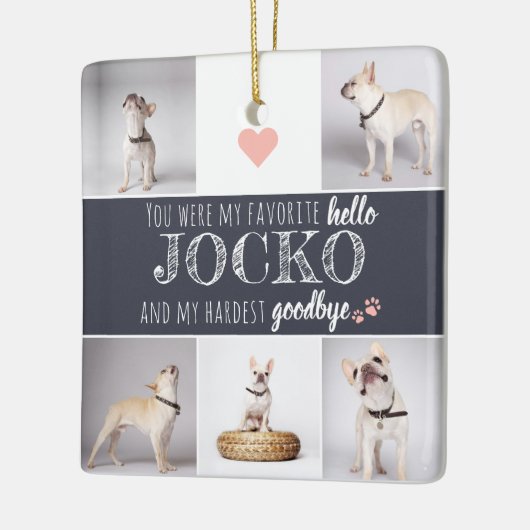 Favoriete herdenkingssteen met tekst Hello (Hallo) Keramisch Ornament (Links)