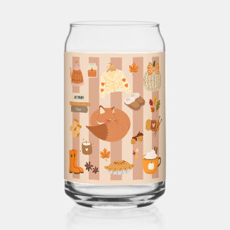Favoriete herfst dingen blikvorm glas