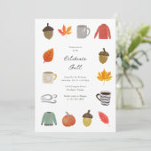 Favoriete herfst dingen feestje kaart (Staand voorkant)