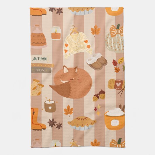 Favoriete herfst dingen theedoek (Verticaal)