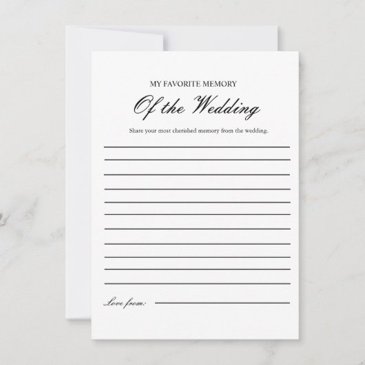 Favoriete herinnering aan de bruiloft Shower Game  Kaart (Voorkant)