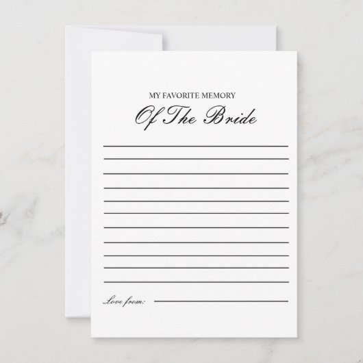 Favoriete herinnering aan de Kaart van de bruidsdo (Voorkant)