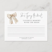 Favoriete herinnering met Bride Cream Bow Vrijgeze Kaart (Voorkant)