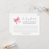 Favoriete herinnering met Bride Pink Bow Vrijgezel Kaart (Voorkant / Achterkant in situ)
