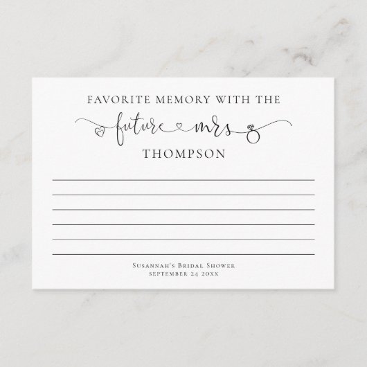 Favoriete herinnering met toekomstig Mrs Vrijgezel Kaart (Voorkant)