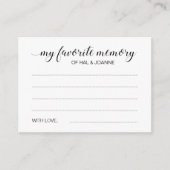 Favoriete herinnering van het paar Jubileum gastbo Advieskaart (Voorkant)