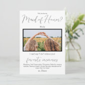 Favoriete herinneringen Maid of Honor Voorstel Fot Kaart (Staand voorkant)