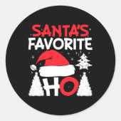Favoriete Ho Classic Round Sticker van de kerstman (Voorkant)