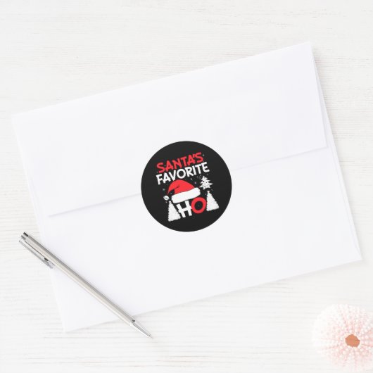 Favoriete Ho Classic Round Sticker van de kerstman (Envelop)