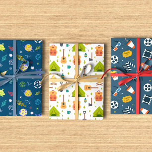 Favoriete Hobbies Trio Patronen Inpakpapier Vel