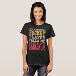 Favoriete hockeyspeler Grootmoeder Typografie T-shirt