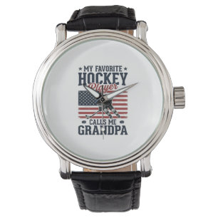 Favoriete Hockeyspeler Noemt Me Opa Vintage Sh Horloge