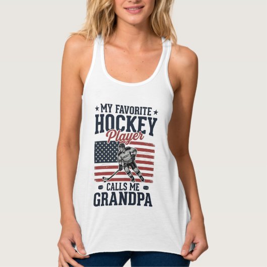 Favoriete Hockeyspeler Noemt Me Opa Vintage Sh Tanktop (Voorkant)