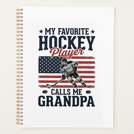 Favoriete Hockeyspeler noemt me opa vintage shirt Planner (Voorkant)