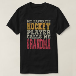Favoriete hockeyspeler Oma Typografie T-shirt