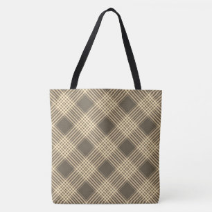 "Favoriete  Homespun Plaid Neutral Tan" tas