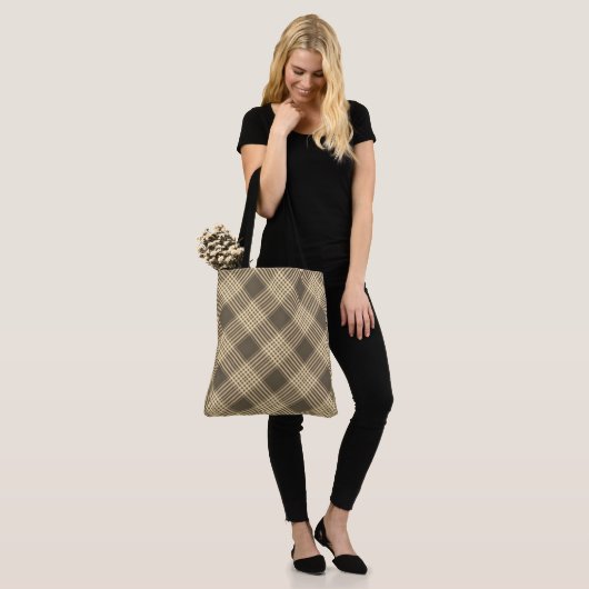 "Favoriete  Homespun Plaid Neutral Tan" tas (Op model)