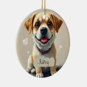 Favoriete hond foto sjabloon Kerstmis Gepersonalis Keramisch Ornament (Rechts)