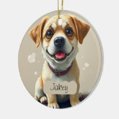 Favoriete hond foto sjabloon Kerstmis Gepersonalis Keramisch Ornament (Links)
