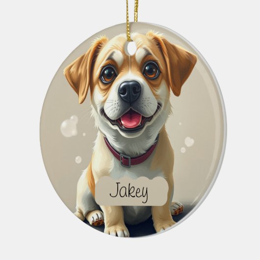 Favoriete hond foto sjabloon Kerstmis Gepersonalis Keramisch Ornament (Links)