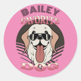 Favoriete hond, grappige hond moeder/vader persona ronde sticker