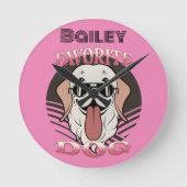 Favoriete hond, grappige hond moeder/vader ronde klok (Voorkant)