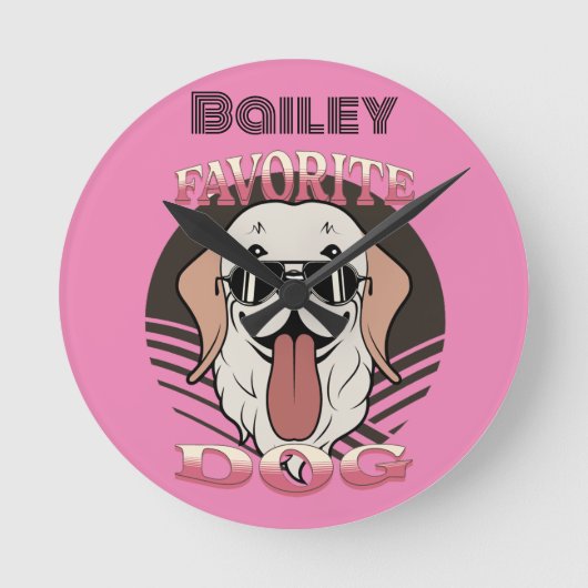 Favoriete hond, grappige hond moeder/vader ronde klok (Voorkant)