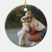 Favoriete hond van de kerstkerstman Foto Keramisch Ornament (Achterkant)