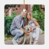 Favoriete hond van de kerstkerstman Foto Keramisch Ornament (Achterkant)