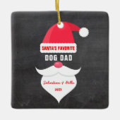 Favoriete hond van de kerstkerstman Foto Keramisch Ornament (Voorkant)