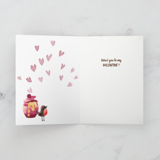 Favoriete honingpot en Beer Valentijn Feestdagen Kaart (Binnen)