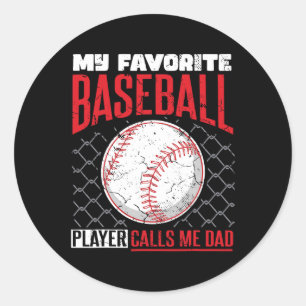 Favoriete honkballer noemt me vader honkbal vader ronde sticker