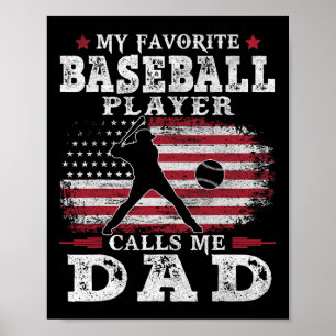 Favoriete Honkbalspeler Noemt Me Papa Vs Vlag Vet Poster