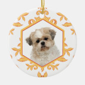 Favoriete huisdieren Gilded Damask Dog/Cat Foto Keramisch Ornament (Voorkant)