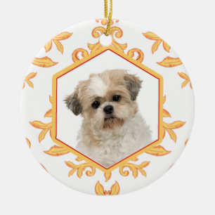 Favoriete huisdieren Gilded Damask Dog/Cat Foto Keramisch Ornament