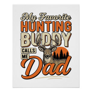 Favoriete jachtmaat noemt me papa vintage herten S Perfect Poster
