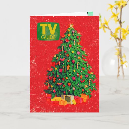 Favoriete kerst-tv-programmakaart kaart (Gele Bloem)