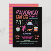 Favoriete kerstcadeautjes Exchange Party Invi Kaart (Voorkant / Achterkant)