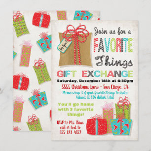 Favoriete kerstcadeauuitwisseling kaart